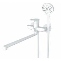 Cмеситель для ванны/душа с длинным изливом с лейкой и шлангом Gross Aqua Evo белый 7121297MW-35F