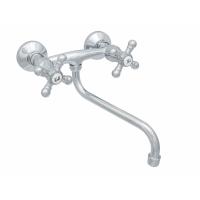 Смеситель настенный Центр Сантехники ЦС-СМ 294 К М_Крест круглый излив D-18 L-220 мм ИМП СМ515008