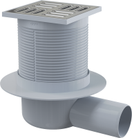 APV31-BL-01 Сливной трап 105х105/50, бок. подвод., нержав. сталь гидроз-р комб.