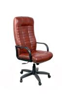 Кресло Евростиль Атлант стандарт кожа люкс коньяк Мадрас 2012