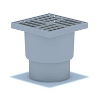 Трап для душа вертикальный нерегулируемый, с сухим затвором, с решёткой из нержавеющей стали 150*150 мм TQ1212