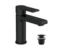 BLACK Смеситель для раковины однорычажный черный клик клак Cersanit Brasko 63107