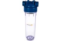 Корпус АкваПРО 10SL 1/2" ХВС прозрачный, ключ и скоба. FHPR12 Кит