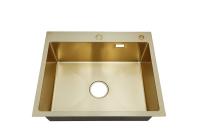 Кухонная мойка РМС MR-6050G, 60 см, с корзиной, с дозатором, золотой