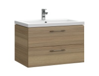 Тумба с умывальником подвесная Cersanit LARA 70 с умывальником COMO 70 орех A63415