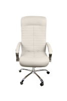 Кресло Евростиль Консул хром кожа люкс белый 0505R70B