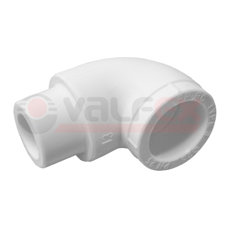 Угольник переход. ВН/НР Дн 90х25 (200/50) VALFEX ПП бел