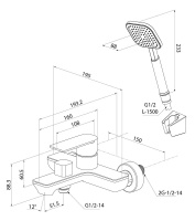 Смеситель для ванны Milardo Maze, сатин MAZBN00M02