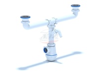 (A3500)(20) Сифон Ани Грот 1 1/2"*40 двойной с отв.стир.машины