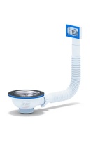 (N305S) (20) Перелив Ани д/мойки 3 1/2" гибк. с прямоуг.верт.корпусом