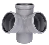 Крестовина Ostendorf канализационная ПП 110/110/110/87 угловая для внутренней канализации HTED (РФ)