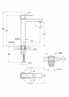 Смеситель для раковины высокий однорычажный с донным клапаном Cersanit GEO А63043