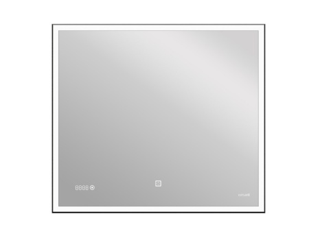 Зеркало: LED 011 design 100x80 с подсветкой часы металл. рамка прямоугольное
