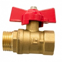 Кран латунь шаровой штуцер/гайка Эльф ТТ000009593 11Б27п1 Ду25 бабочка