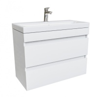 Тумба с умывальником подвесная с ящиками Iddis Zodiac 80 см, белая ZOD8CB0i95K