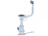 (A0145S) (10) Сифон Ани Грот 3 1/2"*40 с гибк. перелив. д/мойки