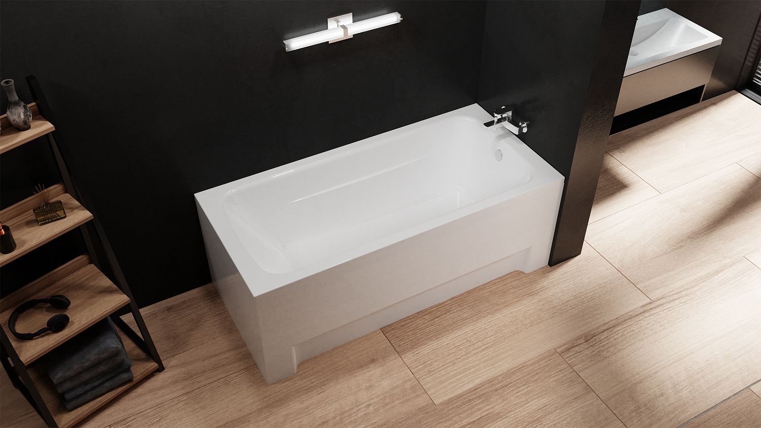 Ванна акриловая прямоугольная Bonito Home ARALIA 150x70 с ногами