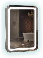 Зеркало "Мальта" 550х800 - 4 (Сенсорный выключатель + ЧАСЫ),