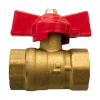 Кран латунь шаровой гайка-гайка Эльф ТТ000009588 11Б27п1 Ду25 бабочка