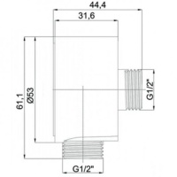 Подключение для душа 1/2 MM Rubineta 662125