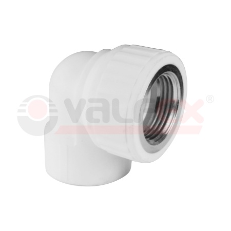 Угольник комб. ВР Дн 20х3/4 (80/20) VALFEX ПП бел, 90°