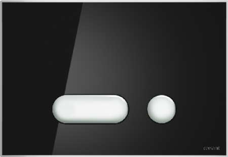 Кнопка: INTERA, стекло, черный глянцевый, универсальная, с монтажной рамкой, Сорт1