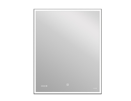 Зеркало: LED 011 design 80x70 с подсветкой часы металл. рамка прямоугольное