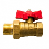 Кран латунь шаровой как гайка(американка) Эльф ТТ000009594 11Б27п1 Ду15 бабочка неполнопроходной