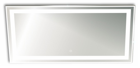 Зеркало "Лира" 1200х600 - 3 (сенсорный выключатель, подогрев, часы) горизонтальное